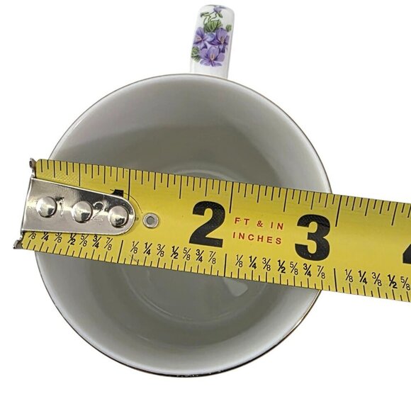 Andrea by Sadek Royal Violets Gold Rim 10 Oz Porcelain Mugs Cups – Set of 2 - Picture 6 of 16